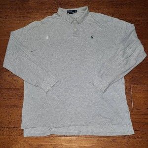 Ralph Lauren Polo Shirt Adult XXL 2XL Pony Long Sleeve Casual Cotton Mens
